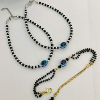 Queen Evil-Eye 🧿 Payal Pair with Hand Mangal sutra Combo