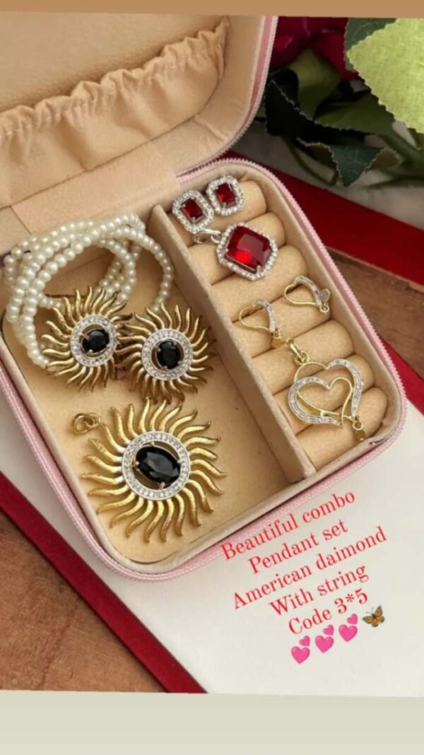 Pendant set with string American diamond