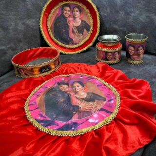 Karwa Chauth Special Velvet Thali Combo Set